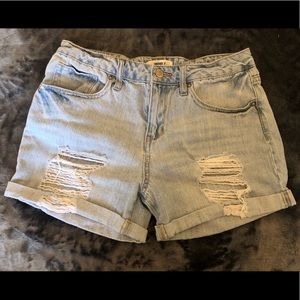 Distressed Denim Shorts
